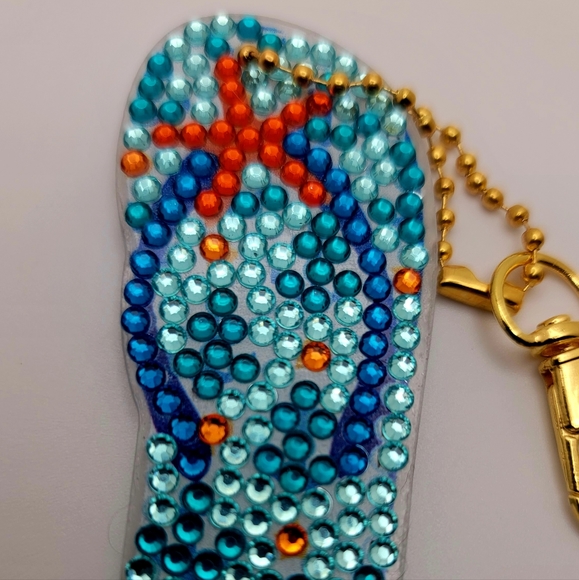 Anchor and Starfish Blue Flip-flops Keychain - Picture 4 of 4